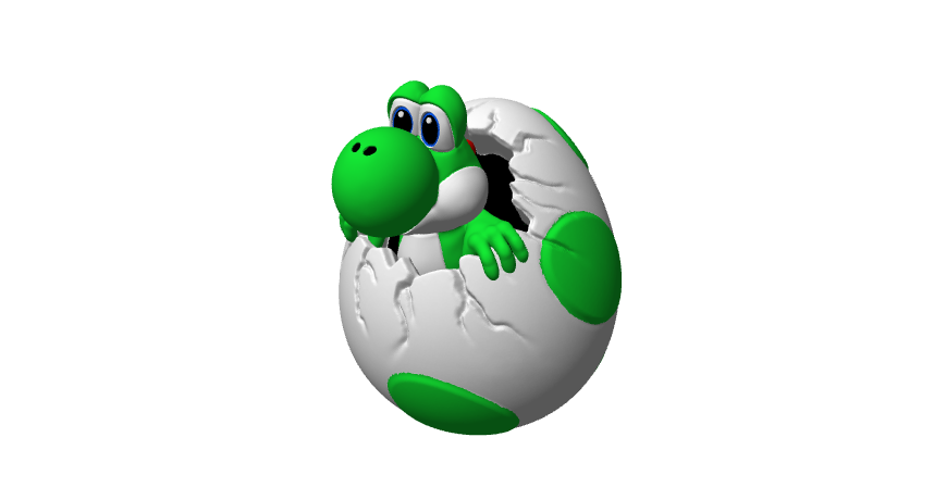 Yoshi che schiude l'uovo di Pasqua
