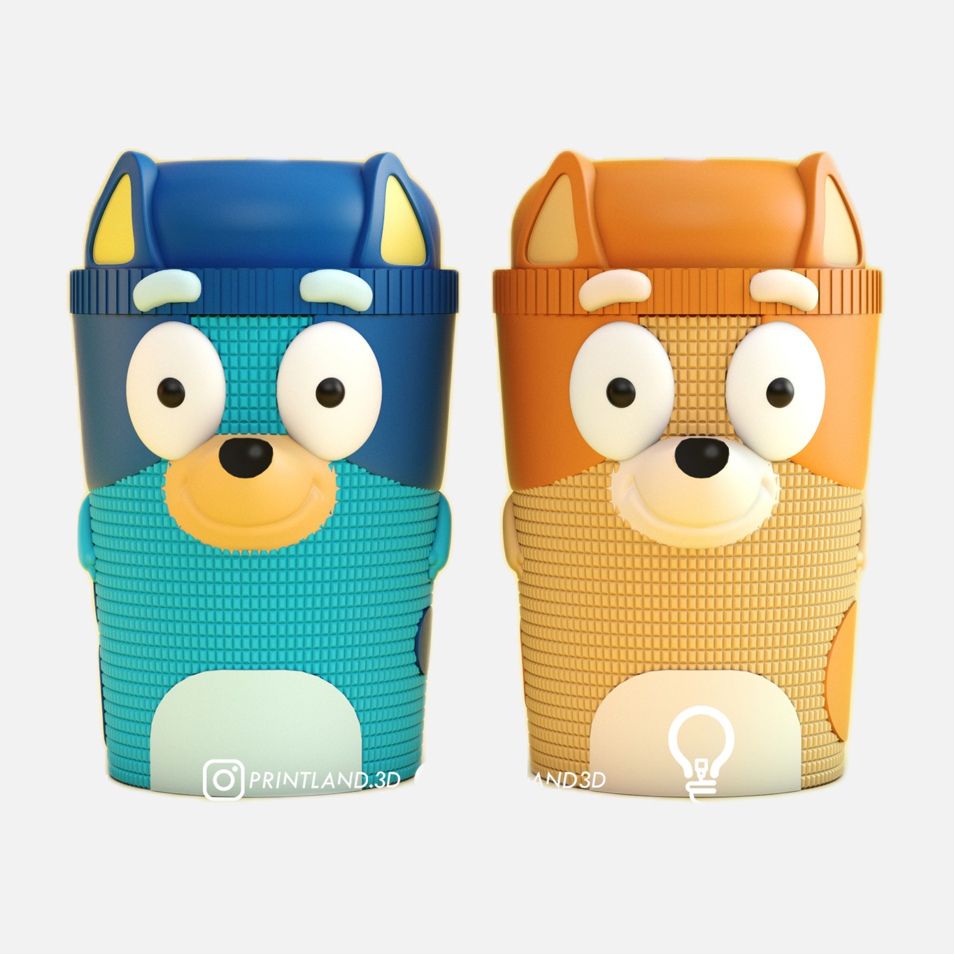 Bluey e Bingo, contenitori portapenne con tappo