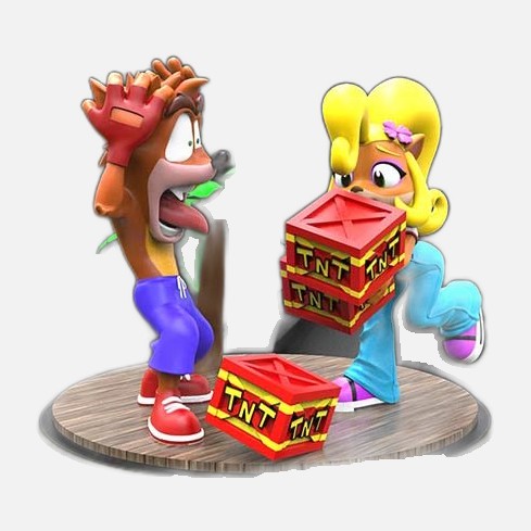 Crash Bandicoot e Coco, diorama da assemblare