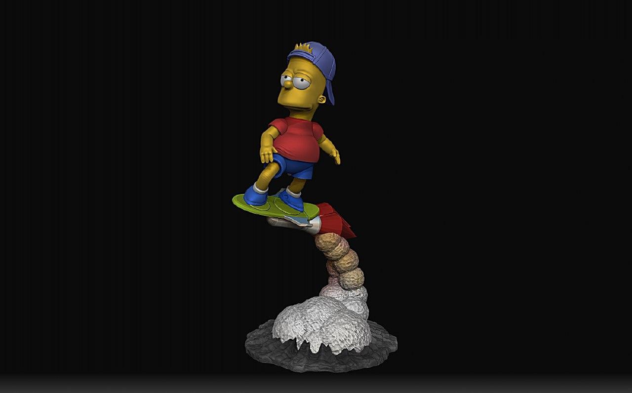 Bart Simpson su skateboard, figura da assemblare
