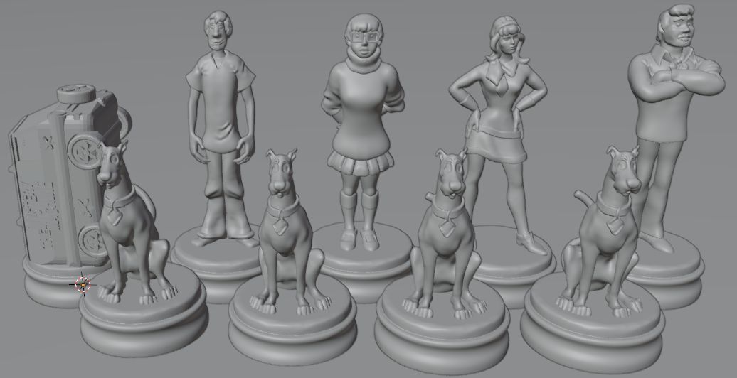 Scooby-Doo, scacchiera con pedine a figure