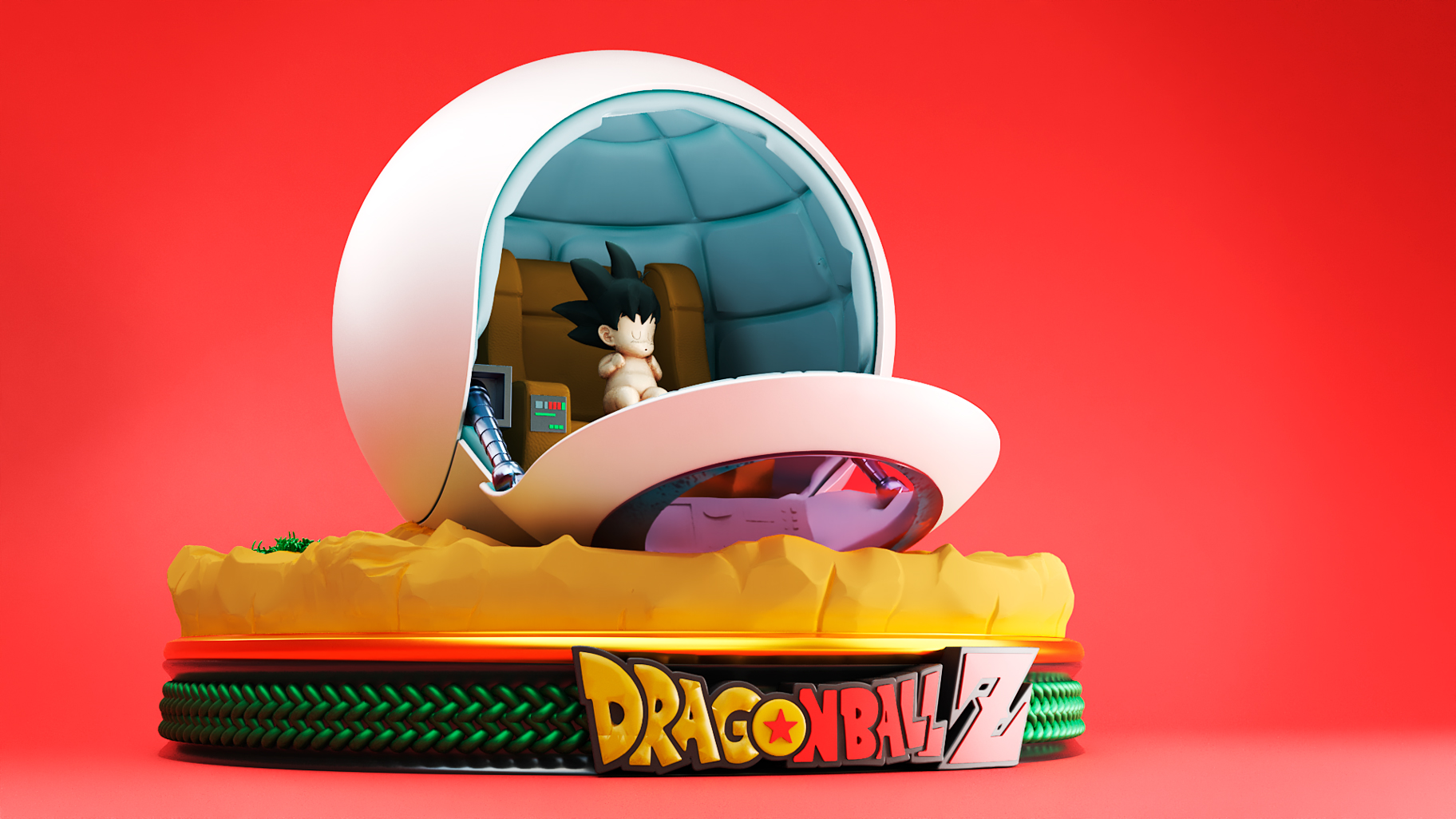 Dragon Ball, capsula di Baby Goku con base