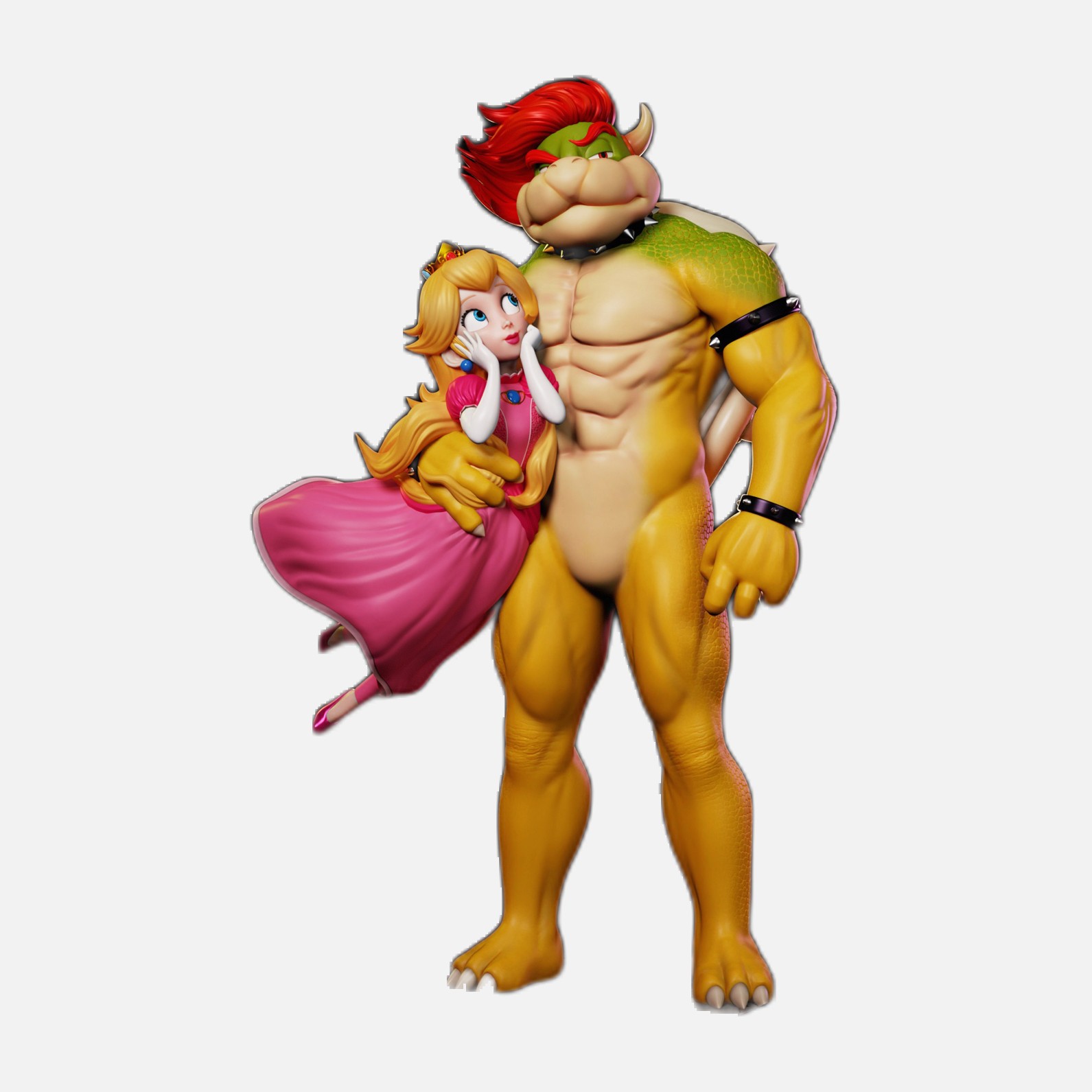 Bowser e Peach, statua da assemblare