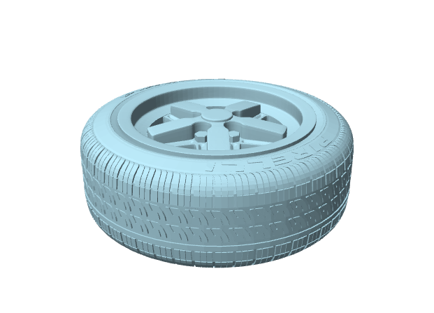 Ruota con pneumatico Chevrolet Opala, modello in scala