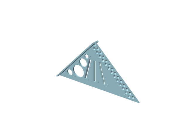 Squadra triangolare con fori passanti