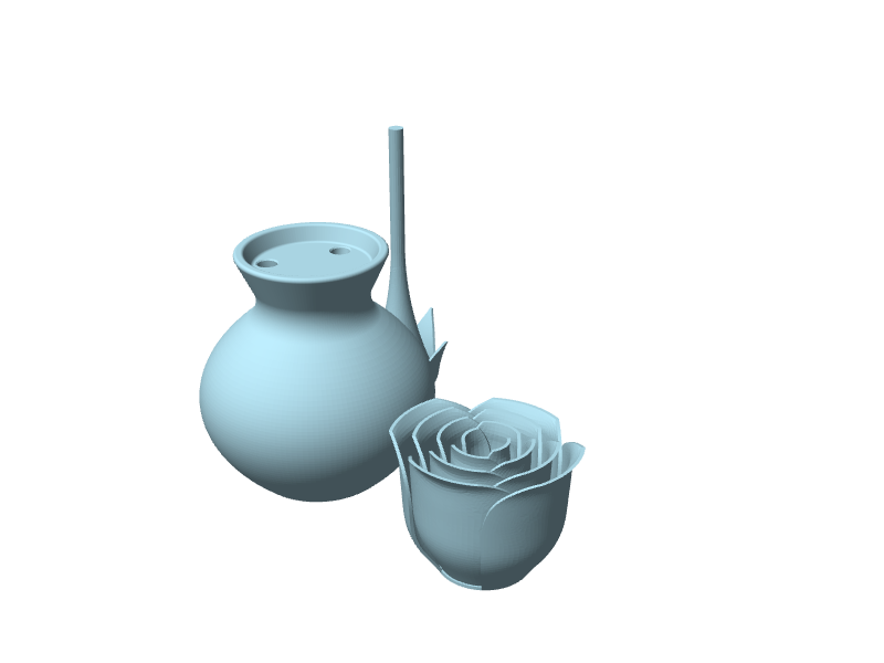 Vaso con Rosa, Composizione Decorativa