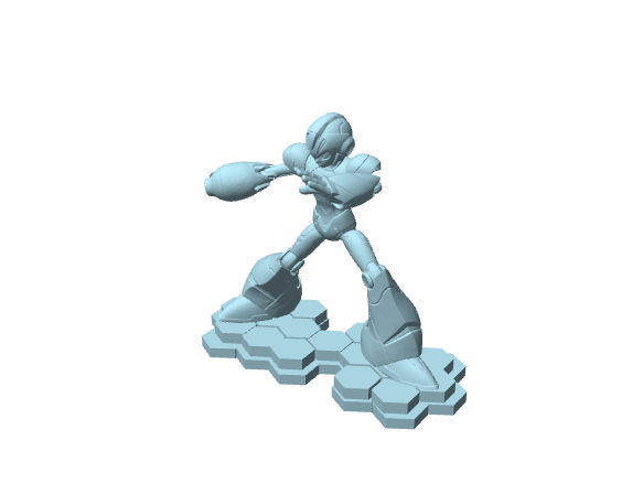 Mega Man, statuina con basetta esagonale