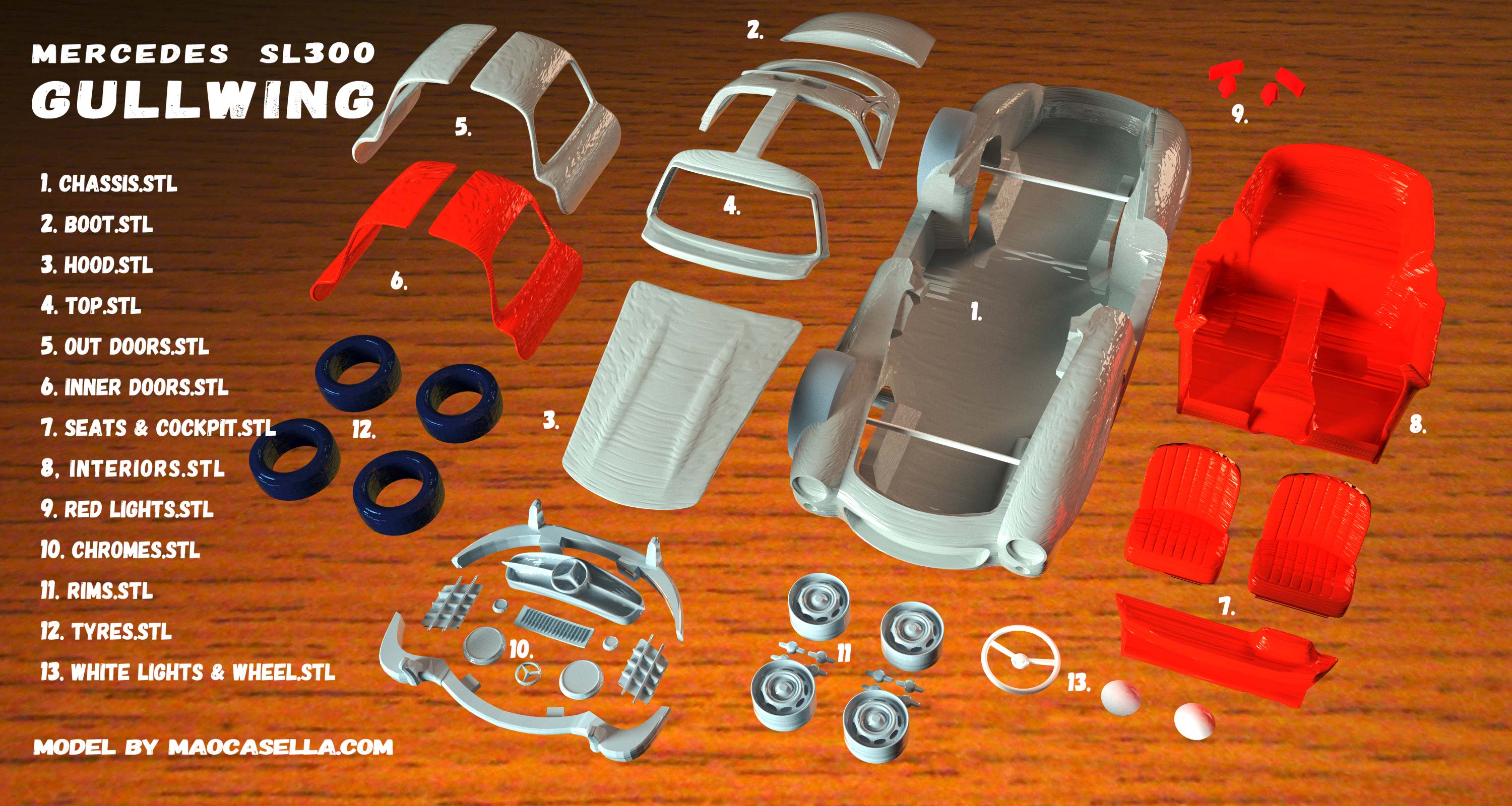Mercedes-Benz 300 SL Gullwing, modellino da collezione