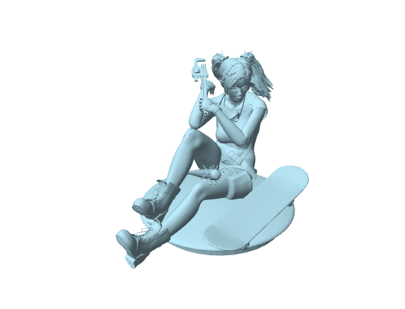 Niki, statuina di ragazza su skateboard