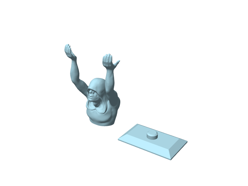 Portaocchiali con figura incappucciata