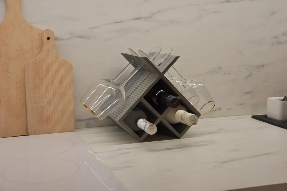 Portabottiglie e portabicchieri per vino