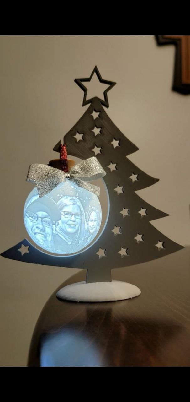 Albero di Natale con portafoto, decorazione da tavolo