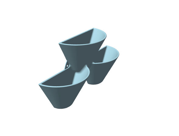 Vaso da parete a 3 scomparti