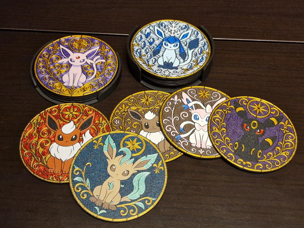 Sottobicchieri Eevee ed Evoluzioni