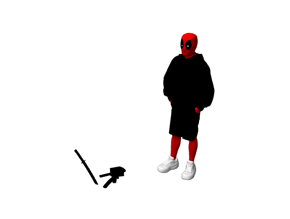 Deadpool in stile urban, statuina da assemblare