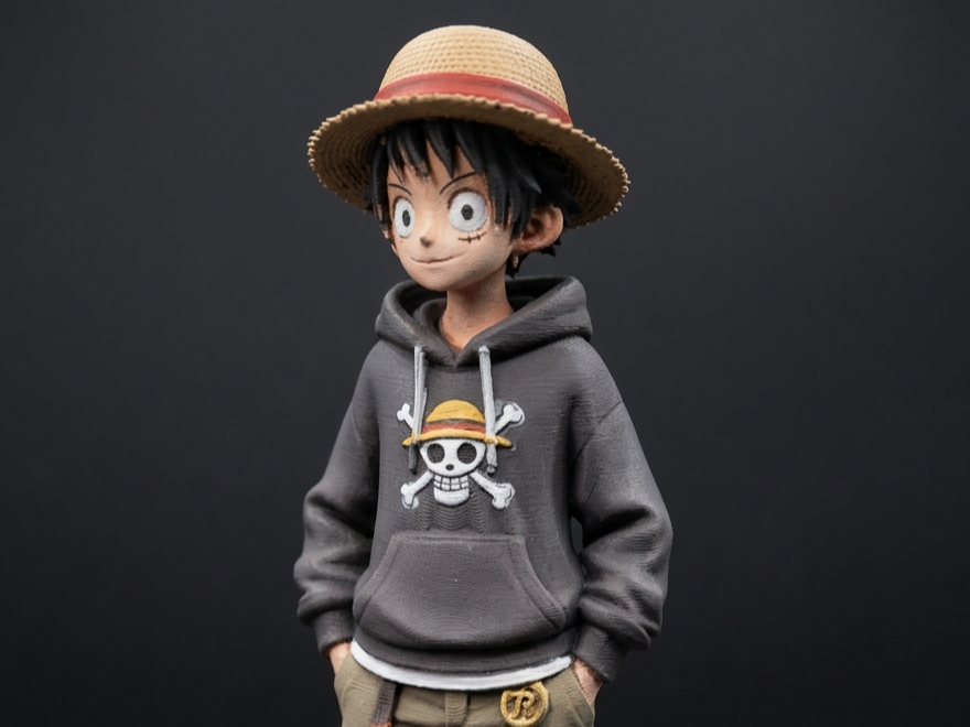 Monkey D. Luffy in stile urban, statuina da collezione