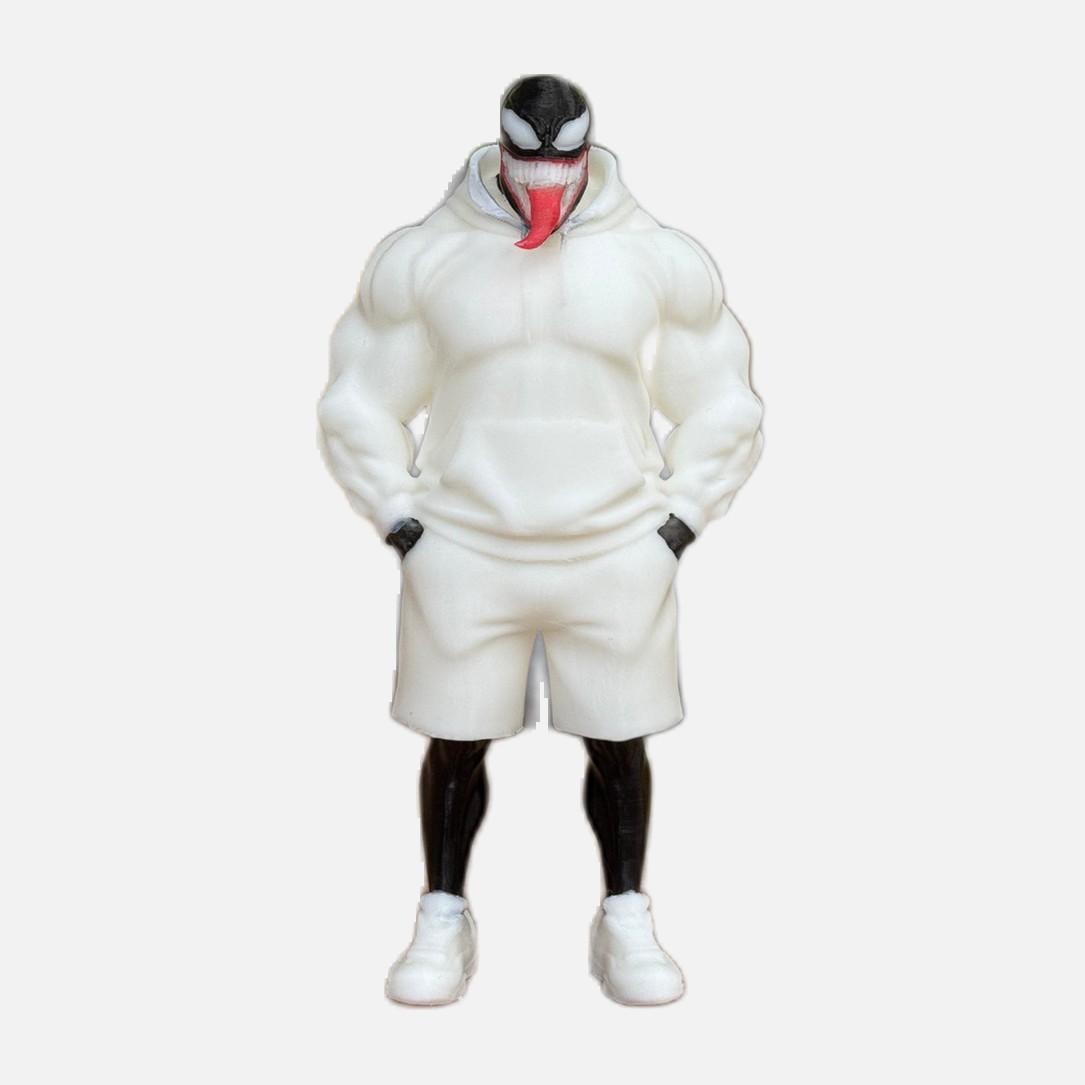 Venom in felpa, statuina da collezione