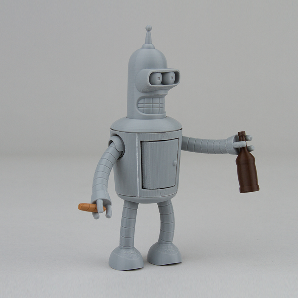 Bender di Futurama, robot pieghevole con sigaro e bottiglia