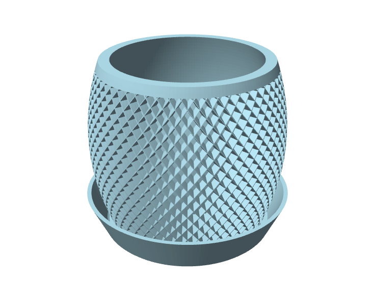 Lattice Barrel Planter with Saucer