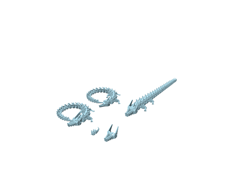 Drago robotico articolato con mascelle mobili