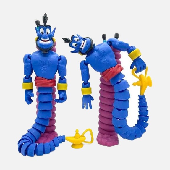 Genio, figura snodabile con lampada