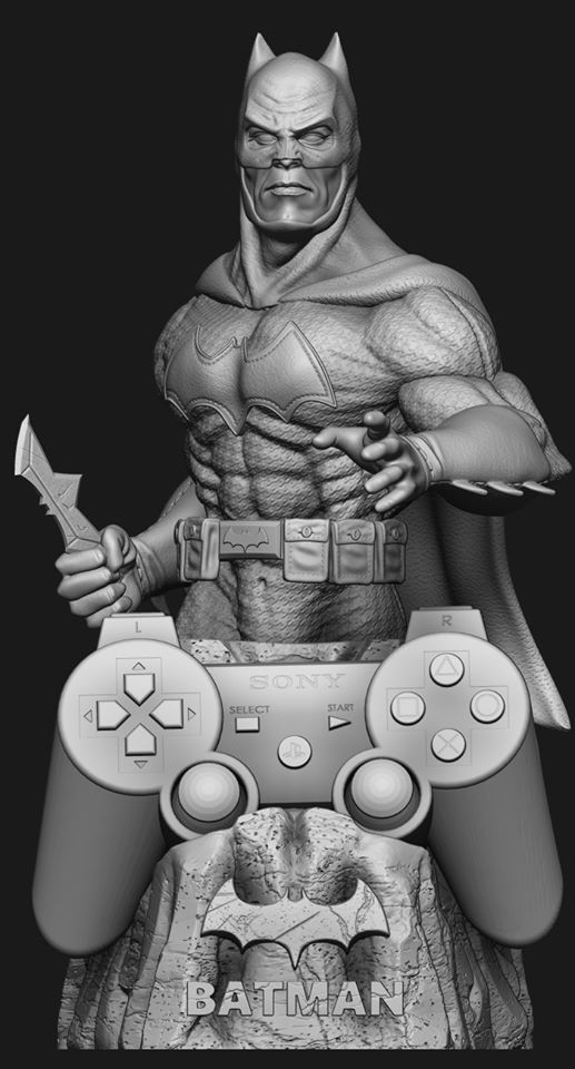 Batman, statuetta con base gamepad