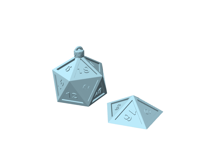 D20, decorazione con anello da appendere