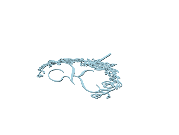 Cake Topper decorato con iniziale K