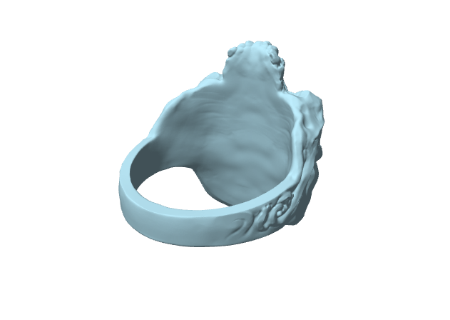 Anello con teschio e proiettile