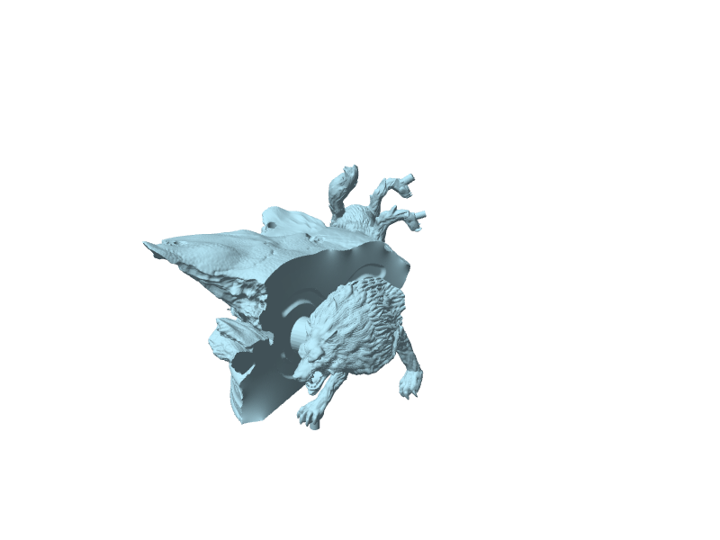 Lupo Freki, scultura su base rocciosa