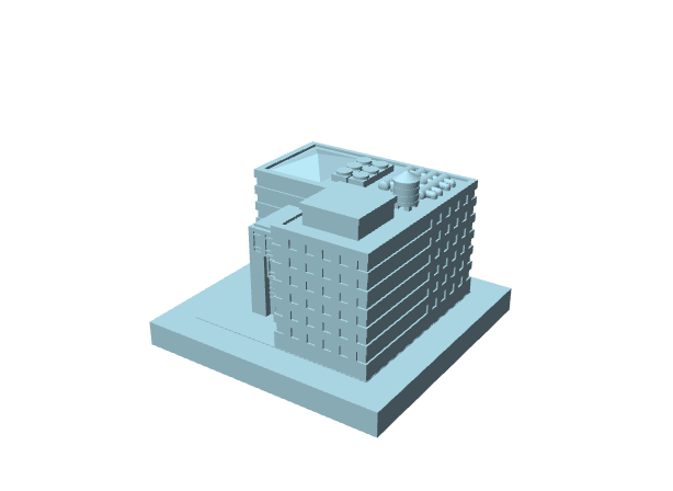 Modello di edificio moderno con terrazza