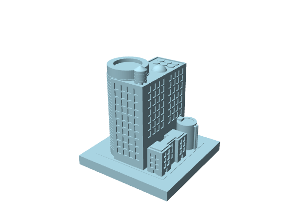 Edificio moderno in miniatura