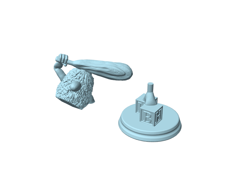 Busto di Fratello Caverna con clava e base