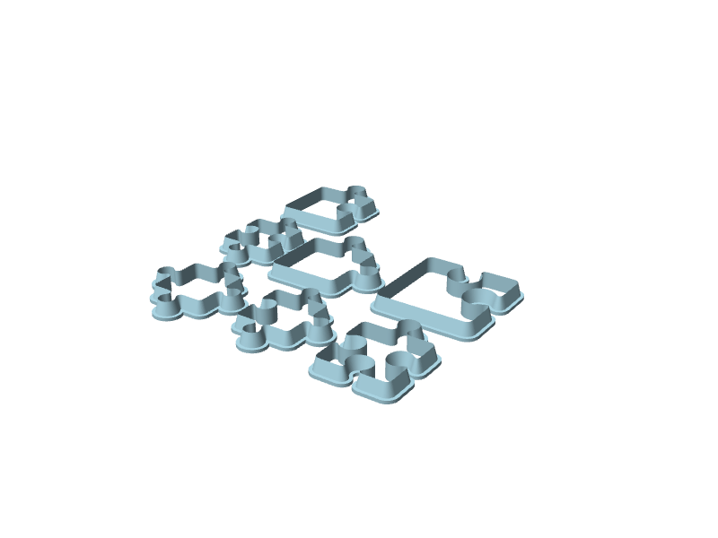 Formine per biscotti a forma di pezzo di puzzle, set da 7