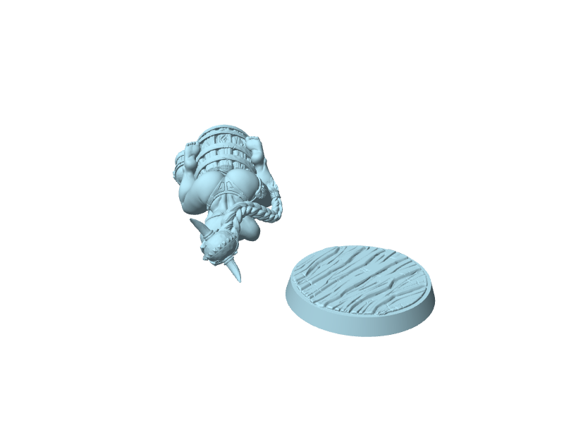 Runa, nano guerriera con base per miniature