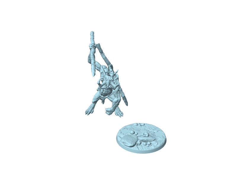 Rumpu il Troll Tamburino, miniatura con base