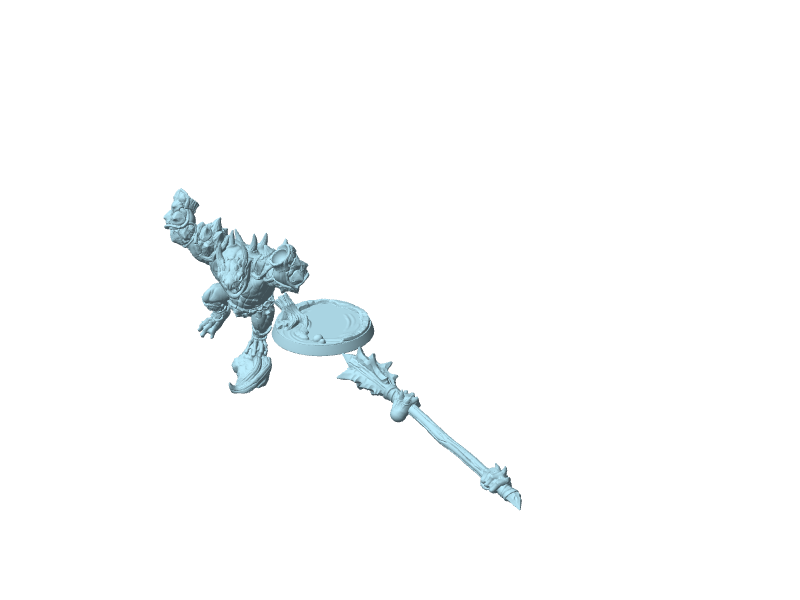 Toro delle paludi Gurunda, miniatura con mazza e base
