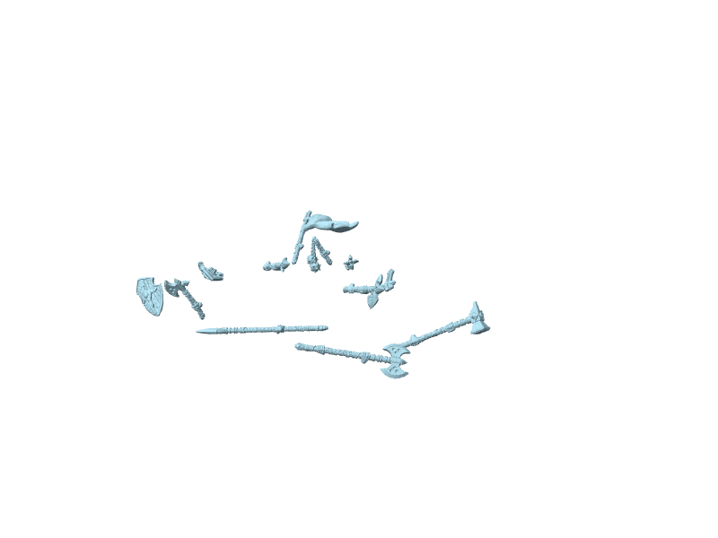Set di armi e accessori della Gilda dei Guerrieri per miniature