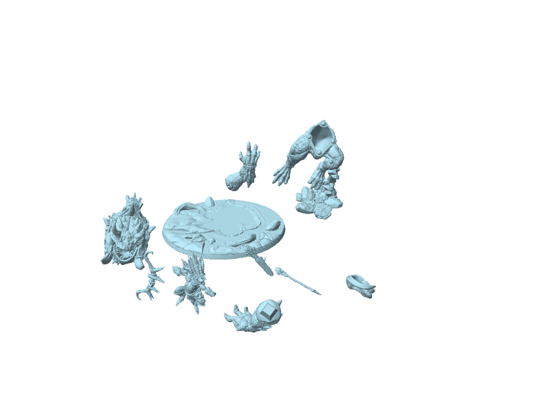 Rosputakk su Demonfrog cornuto gigante, miniatura da assemblare